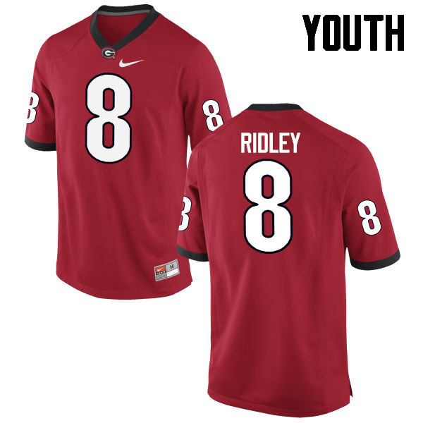 Youth Georgia Bulldogs #8 Riley Ridley College Football Jerseys-Red - Click Image to Close